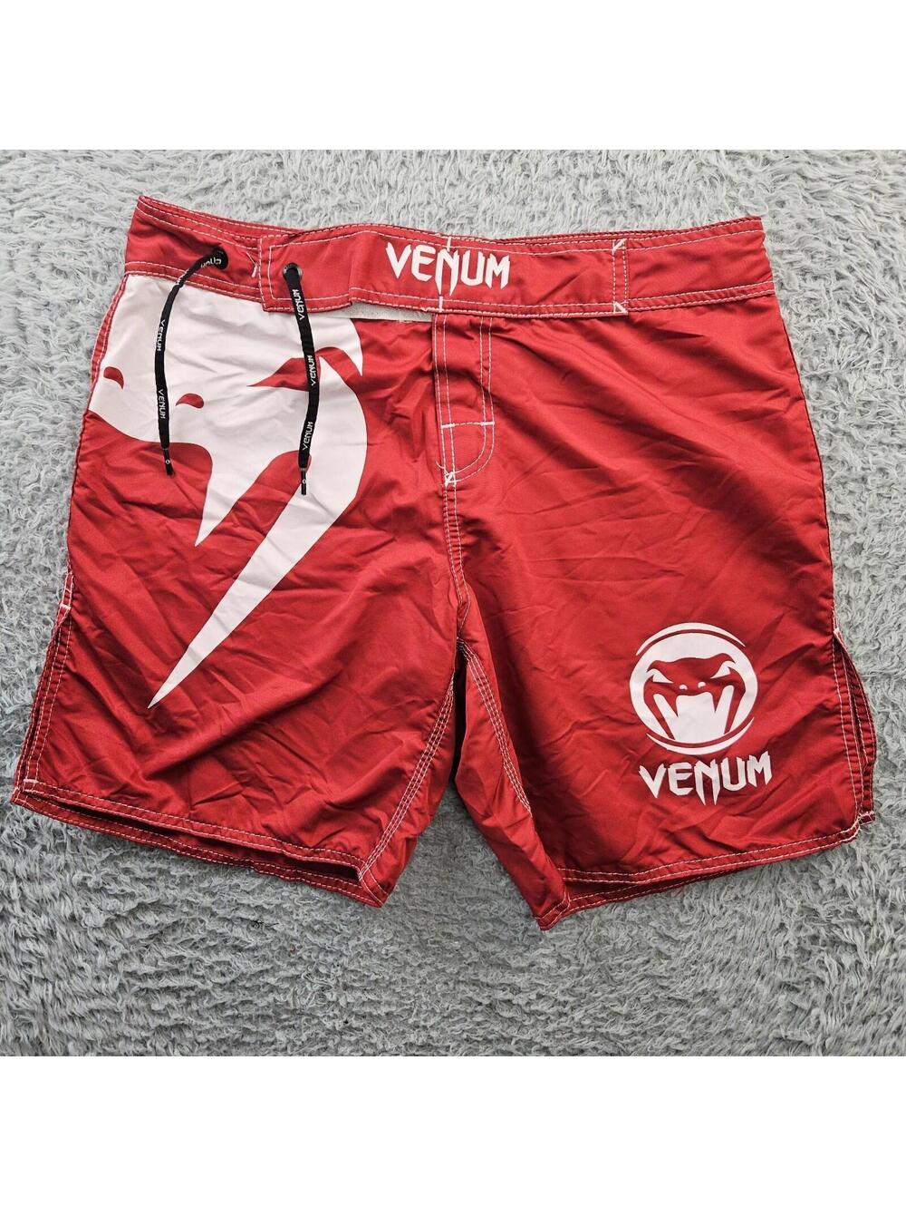 VENUM MMA UFC Training Fight Shorts Men 33 (Fits 34-35x9) Red Snake Logo